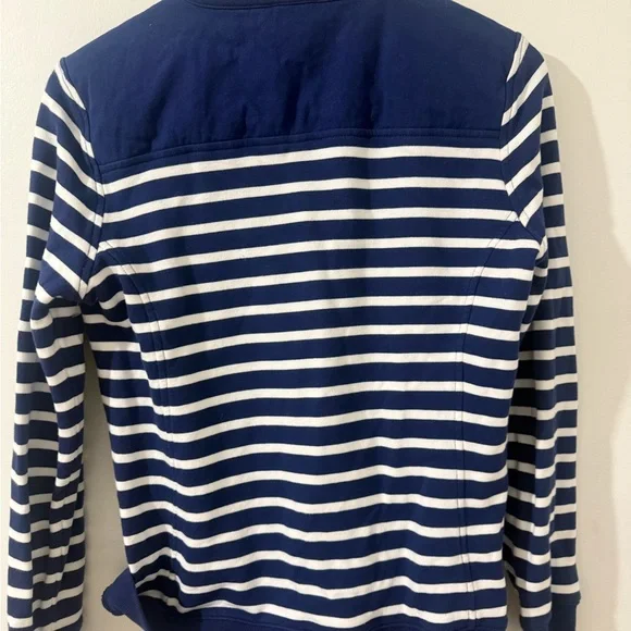 Vineyard Vines Womens Striped Dreamcloth Relaxed 1/4 Zip Shep Small Blue White - Picture 5 of 6